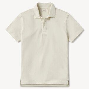 Buck Mason Sueded Cotton Polo in Natural Venice Wash